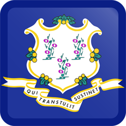 Quadratischer Button der Flagge von Connecticut