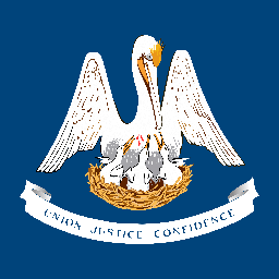 Quadratisch der Flagge von Louisiana