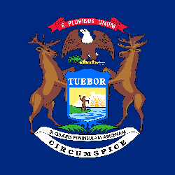 Quadratisch der Flagge von Michigan