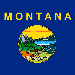Quadratisch der Flagge von Montana
