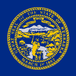 Quadratisch der Flagge von Nebraska