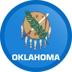Runder Button der Flagge von Oklahoma