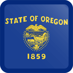 Quadratischer Button der Flagge von Oregon