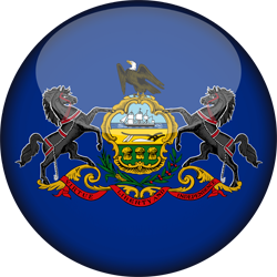 3D rund der Flagge von Pennsylvania