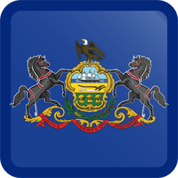Quadratischer Button der Flagge von Pennsylvania