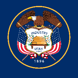 Quadratisch der Flagge von Utah