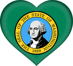 3D-Herz der Flagge von Washington