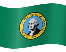 Wehend der Flagge von Washington