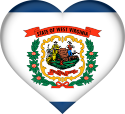 3D-Herz der Flagge von West Virginia