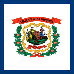 Quadratisch der Flagge von West Virginia