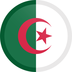 Runder Button der Flagge von Algerien