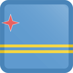 Quadratischer Button der Flagge von Aruba