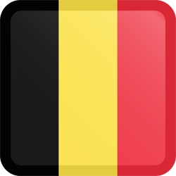 Quadratischer Button der Flagge von Belgien