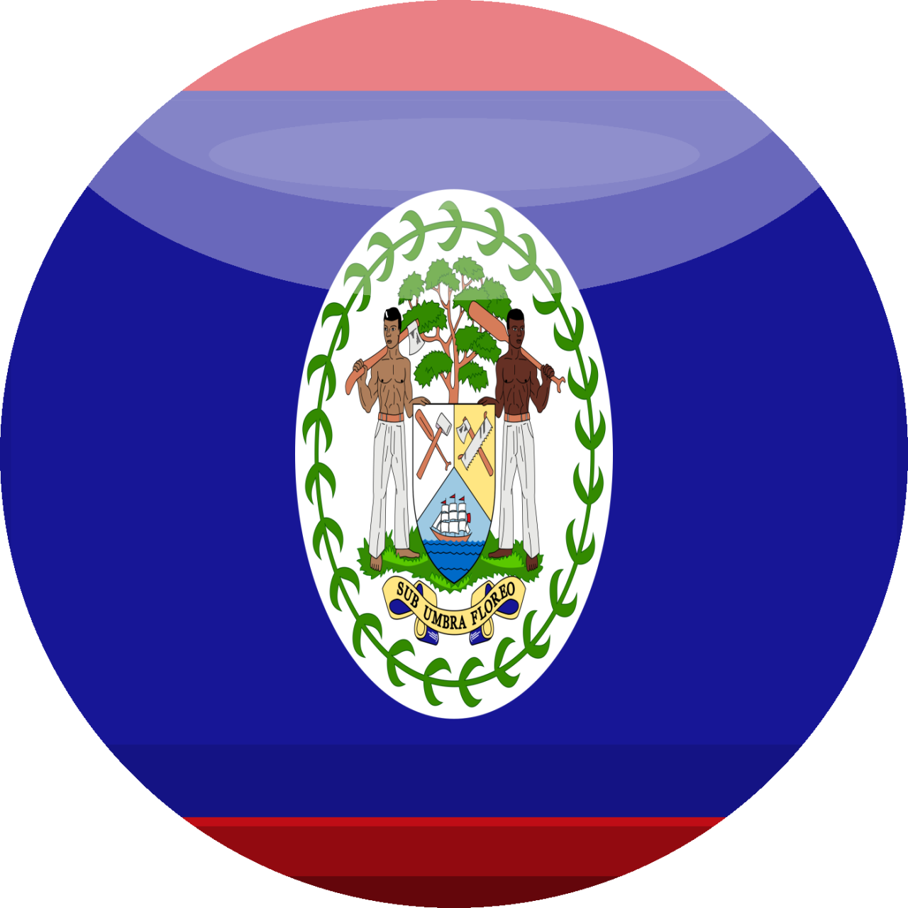 3D rund der Flagge von Belize