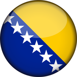 3D rund der Flagge von Bosnien und Herzegowina