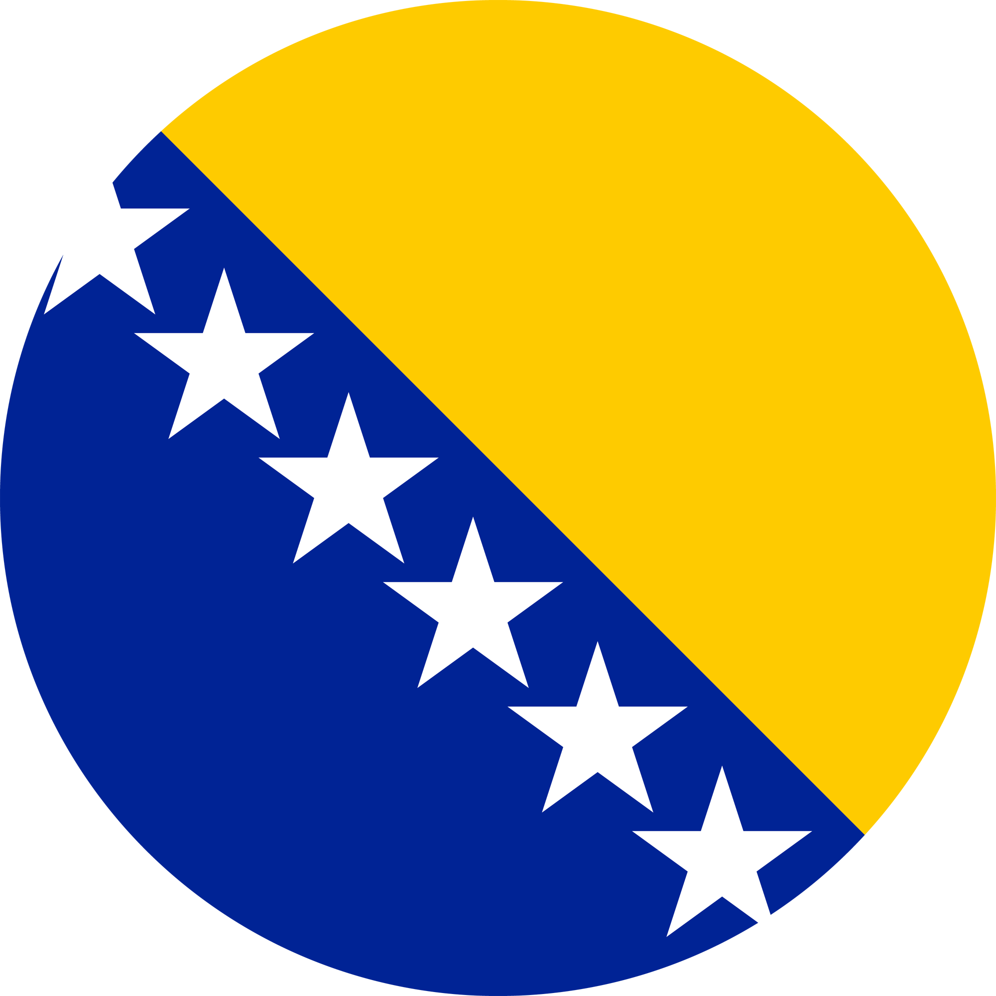 Rund der Flagge von Bosnien und Herzegowina