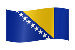 Wehend der Flagge von Bosnien und Herzegowina