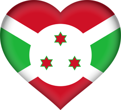 3D-Herz der Flagge von Burundi