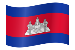 Wehend der Flagge von Kambodscha