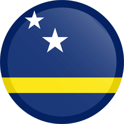 Runder Button der Flagge von Curaçao