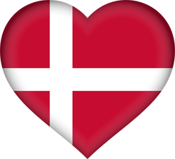 3D-Herz der Flagge von Dänemark