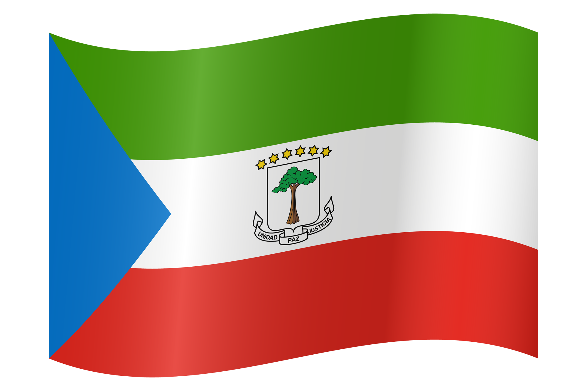 Wehend der Flagge von Äquatorialguinea