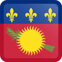 Quadratischer Button der Flagge von Guadeloupe