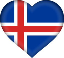3D-Herz der Flagge von Island