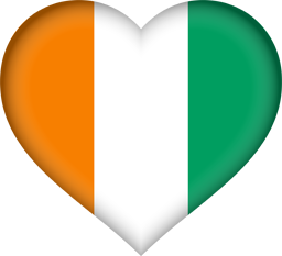 3D-Herz der Flagge der Côte d’Ivoire
