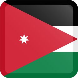 Quadratischer Button der Flagge von Jordanien