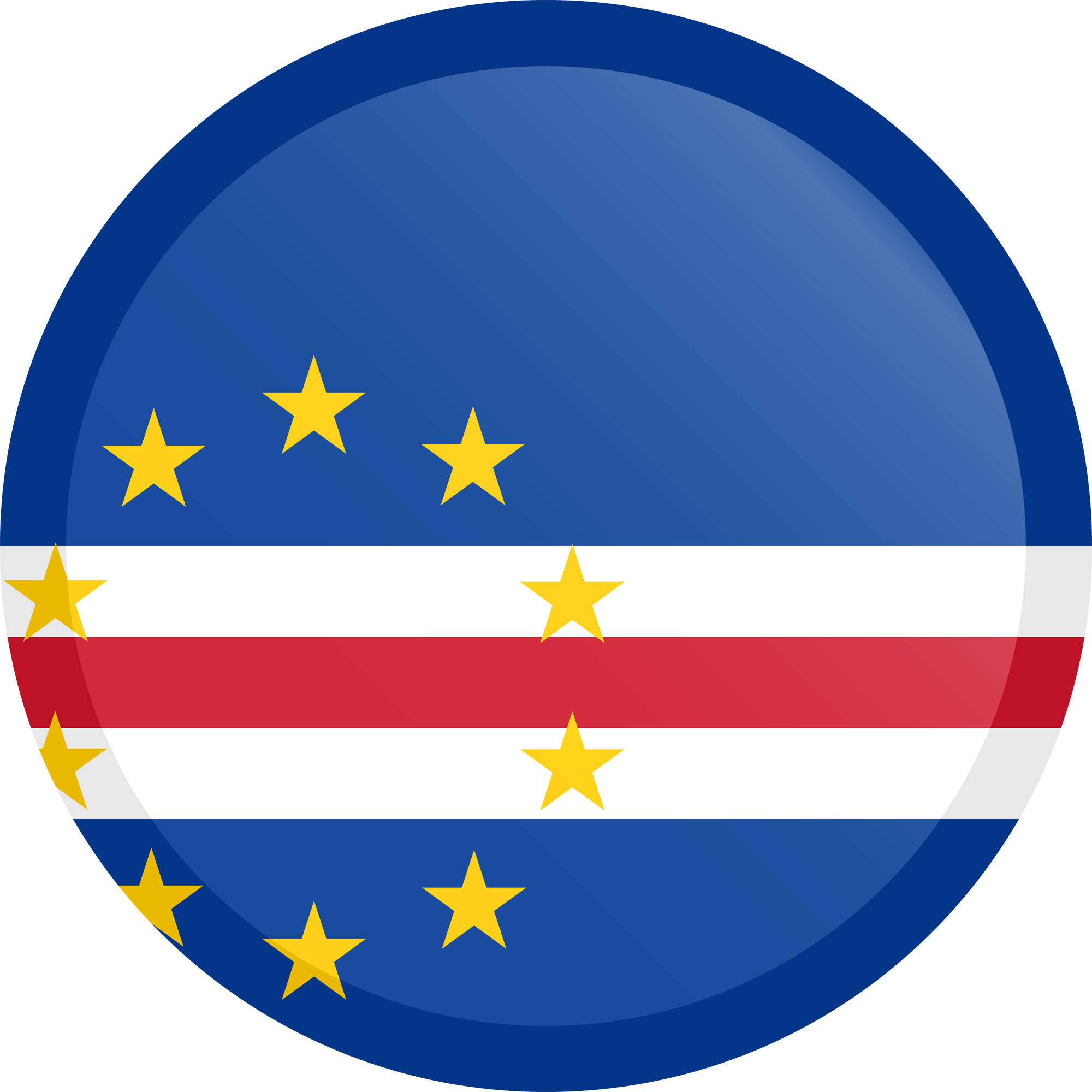 Runder Button der Flagge von Cabo Verde