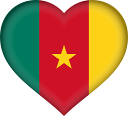 3D-Herz der Flagge von Kamerun