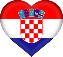 3D-Herz der Flagge von Kroatien