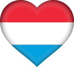 3D-Herz der Flagge von Luxemburg