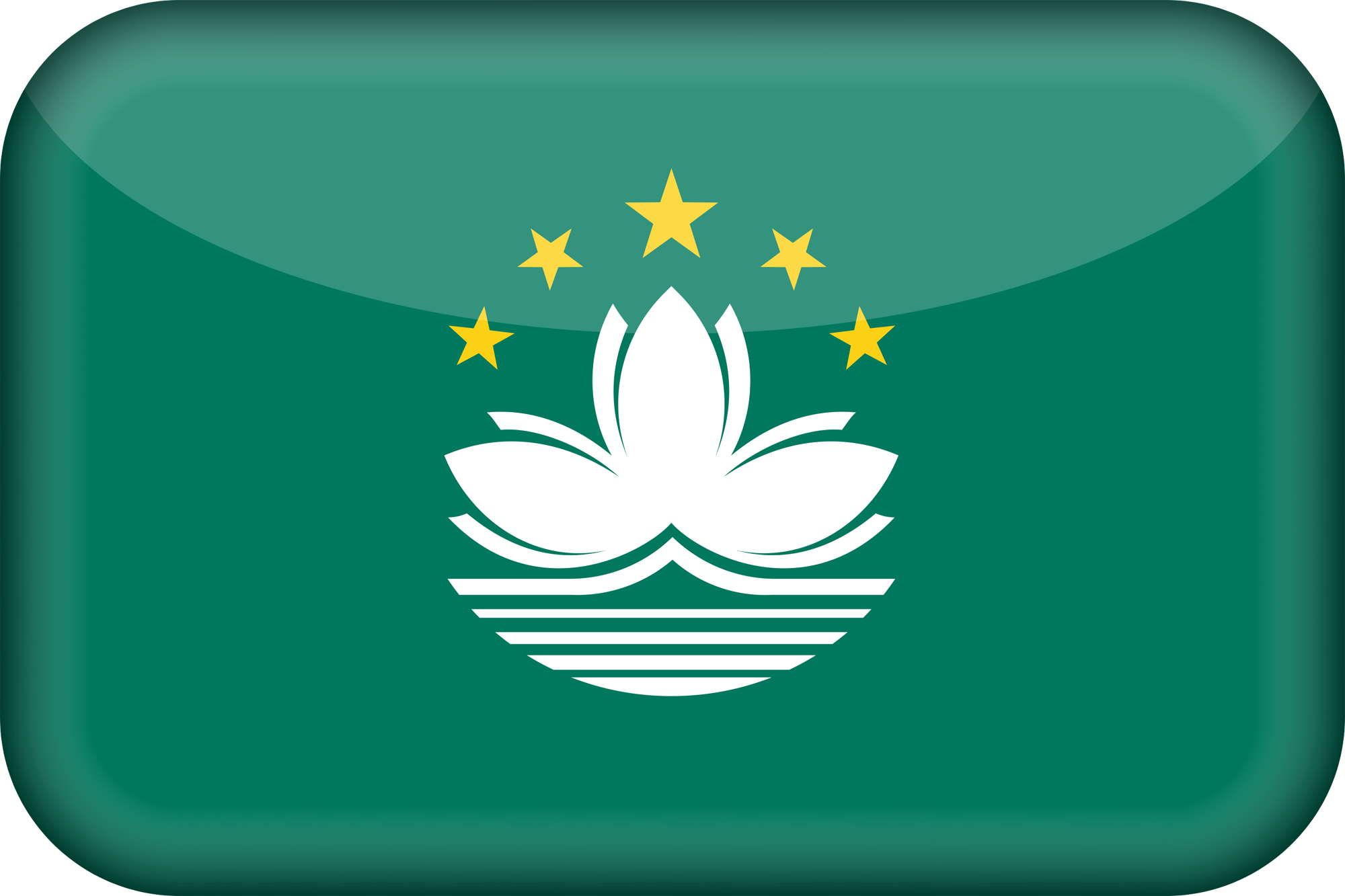3D der Flagge der Sonderverwaltungsregion Macau