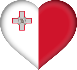 3D-Herz der Flagge von Malta