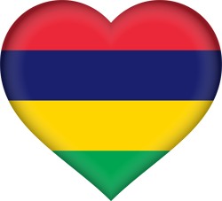 3D-Herz der Flagge von Mauritius