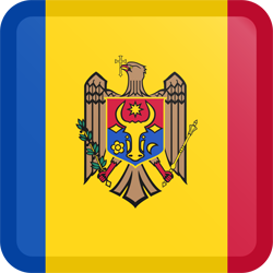 Quadratischer Button der Flagge der Republik Moldau