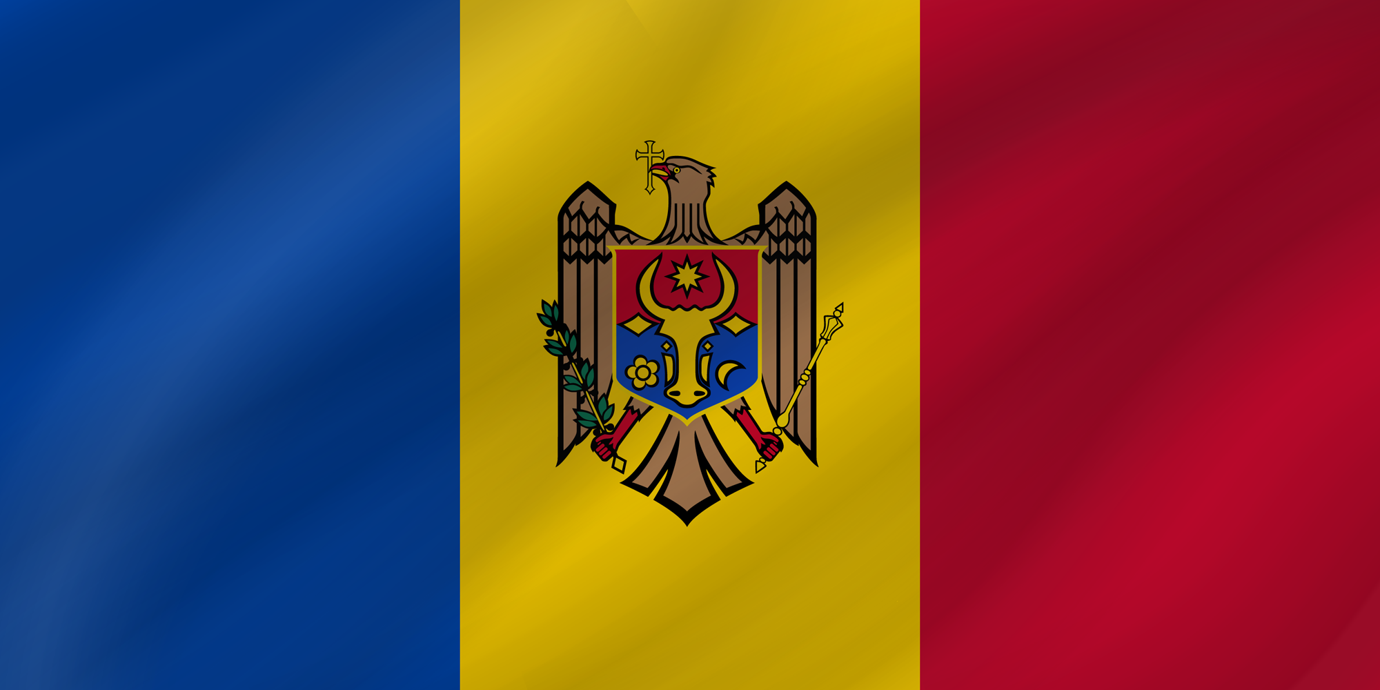 Welle der Flagge der Republik Moldau