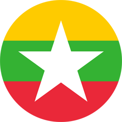 Rund der Flagge von Myanmar
