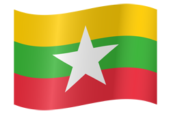 Wehend der Flagge von Myanmar
