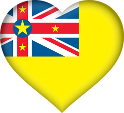3D-Herz der Flagge von Niue