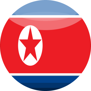 Runder Button der Flagge von Nordkorea