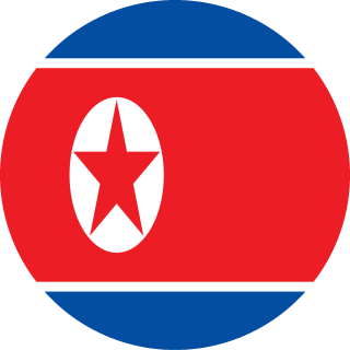 Rund der Flagge von Nordkorea