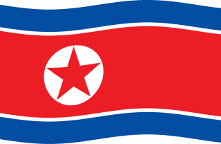 Welle der Flagge von Nordkorea