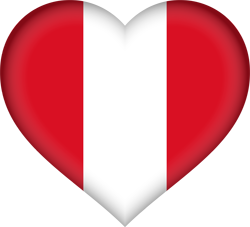 3D-Herz der Flagge von Peru
