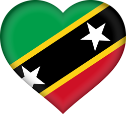 3D-Herz der Flagge von St. Kitts und Nevis