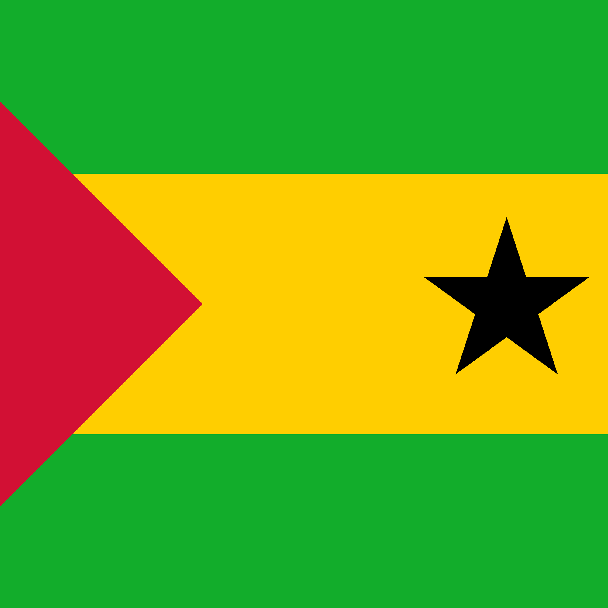 Quadratisch der Flagge von São Tomé und Príncipe