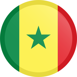 Runder Button der Flagge von Senegal