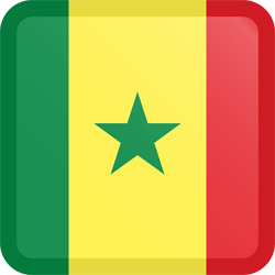 Quadratischer Button der Flagge von Senegal